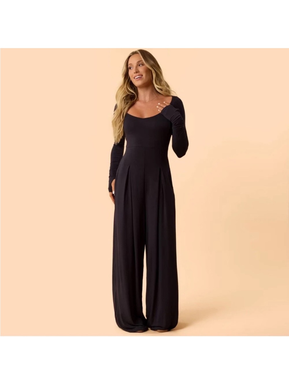 NWT size L Blogilates black wide leg jumpsuit